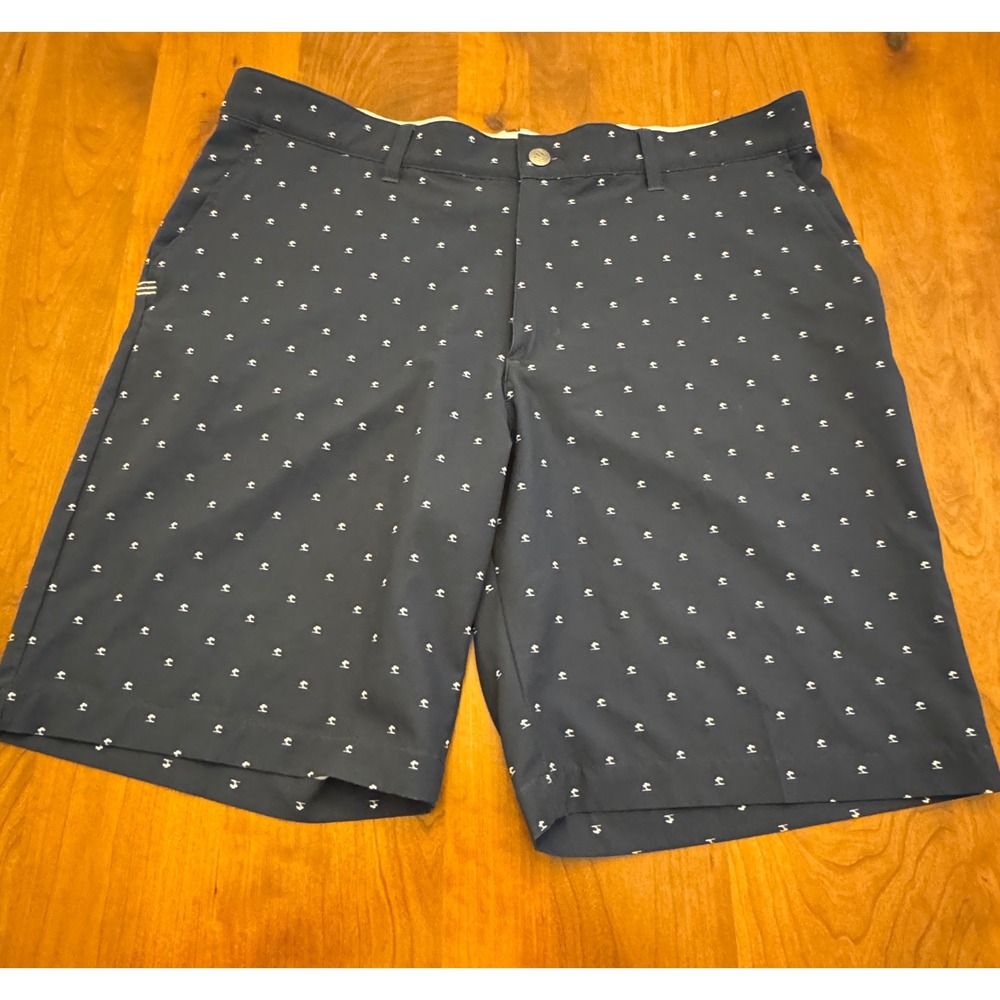 Adidas Golf Shorts Mens 36 Navy Blue Palm Tree Print Performance ADVR0836